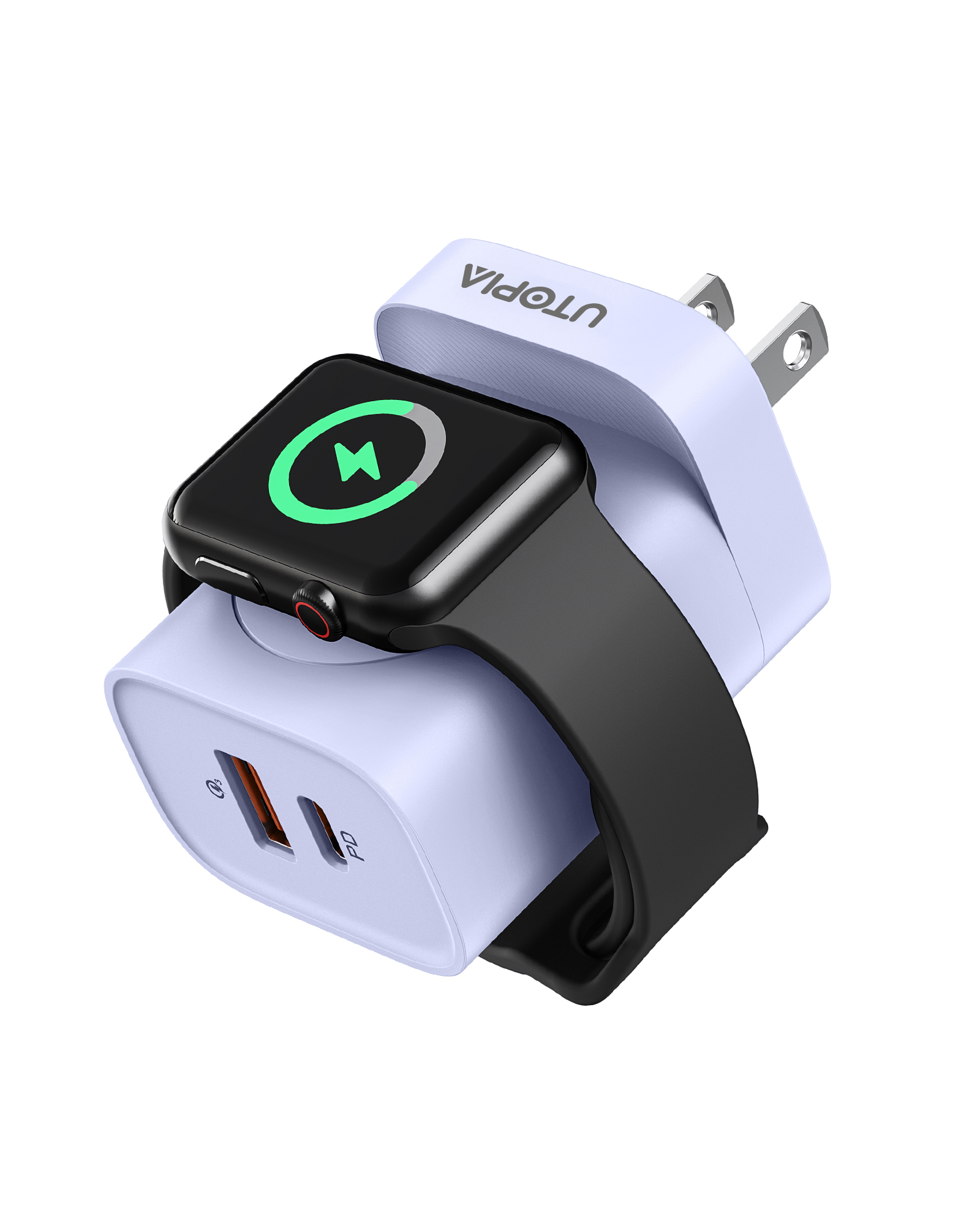 2-in-1 PD Charging Adapter with Wireless Charging for Apple Watch