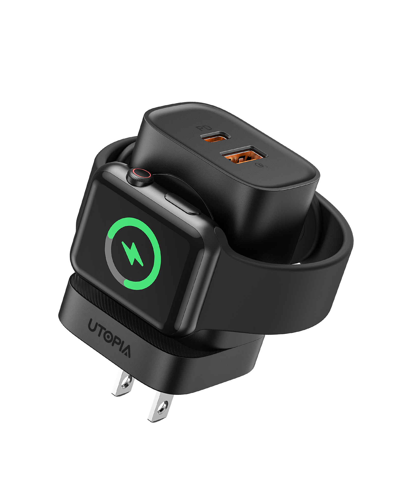 2-in-1 PD Charging Adapter with Wireless Charging for Apple Watch
