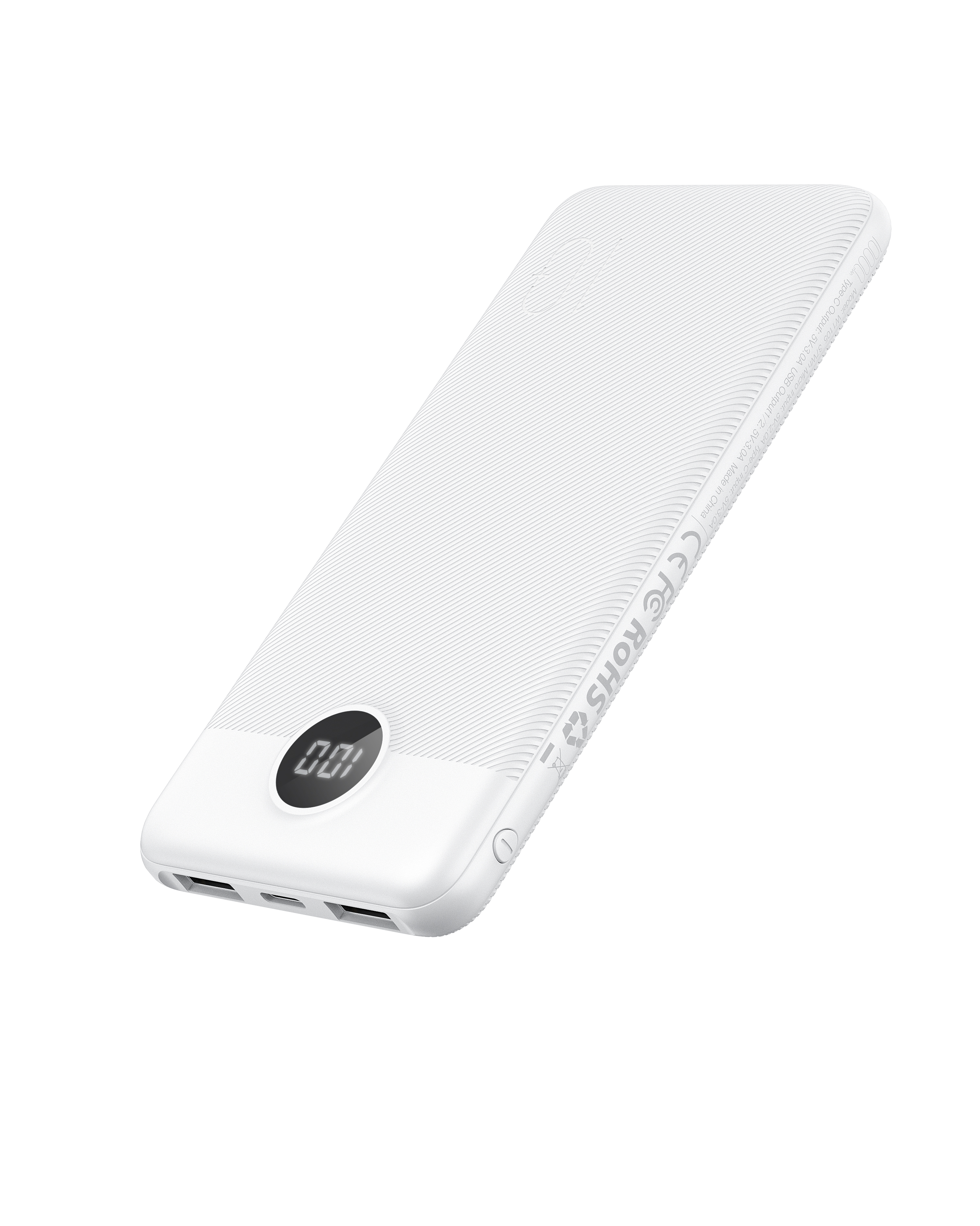 10000mAh Dual USB Power Bank with Digital Display