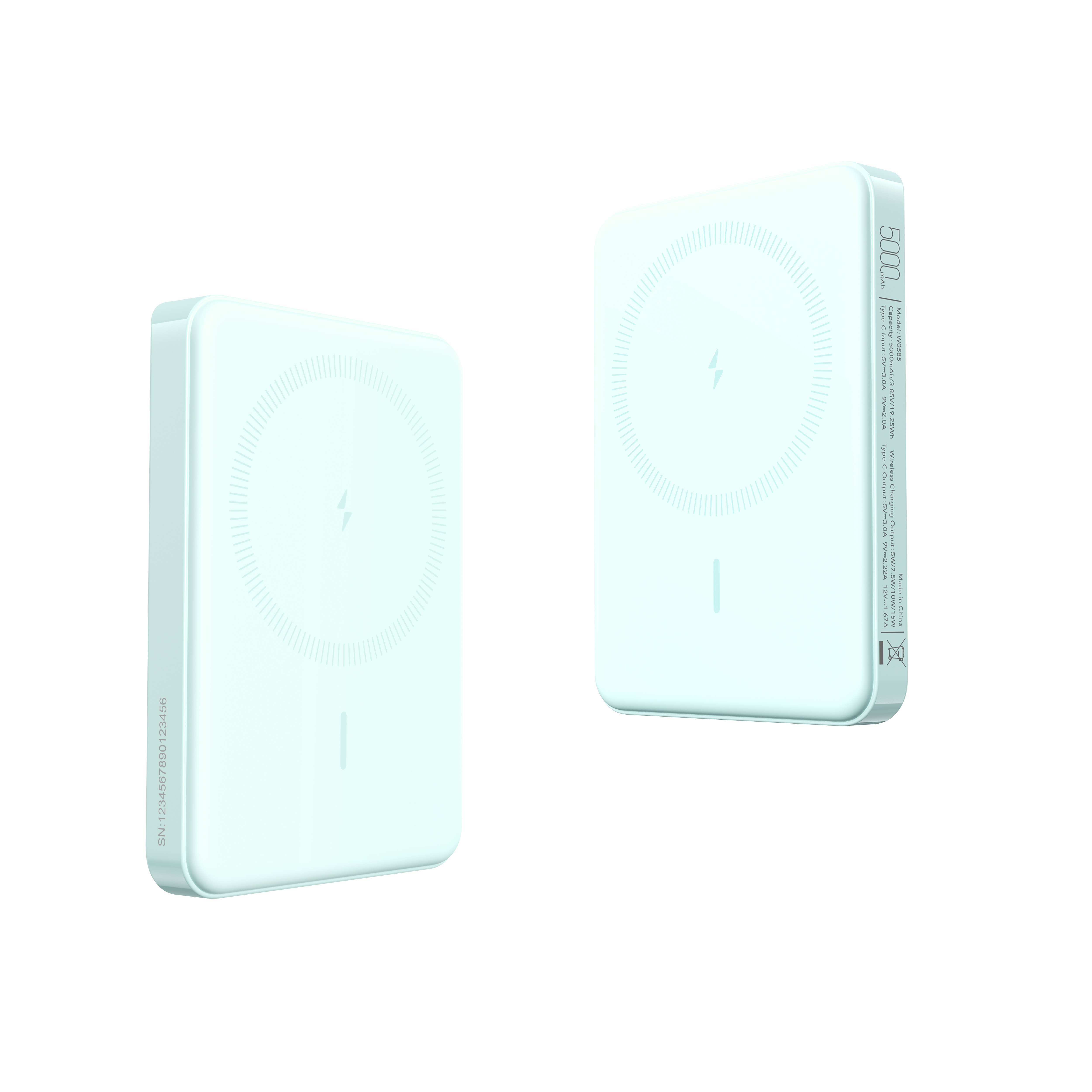 5000mAh Magnetic Wireless Power Bank WalletTrack