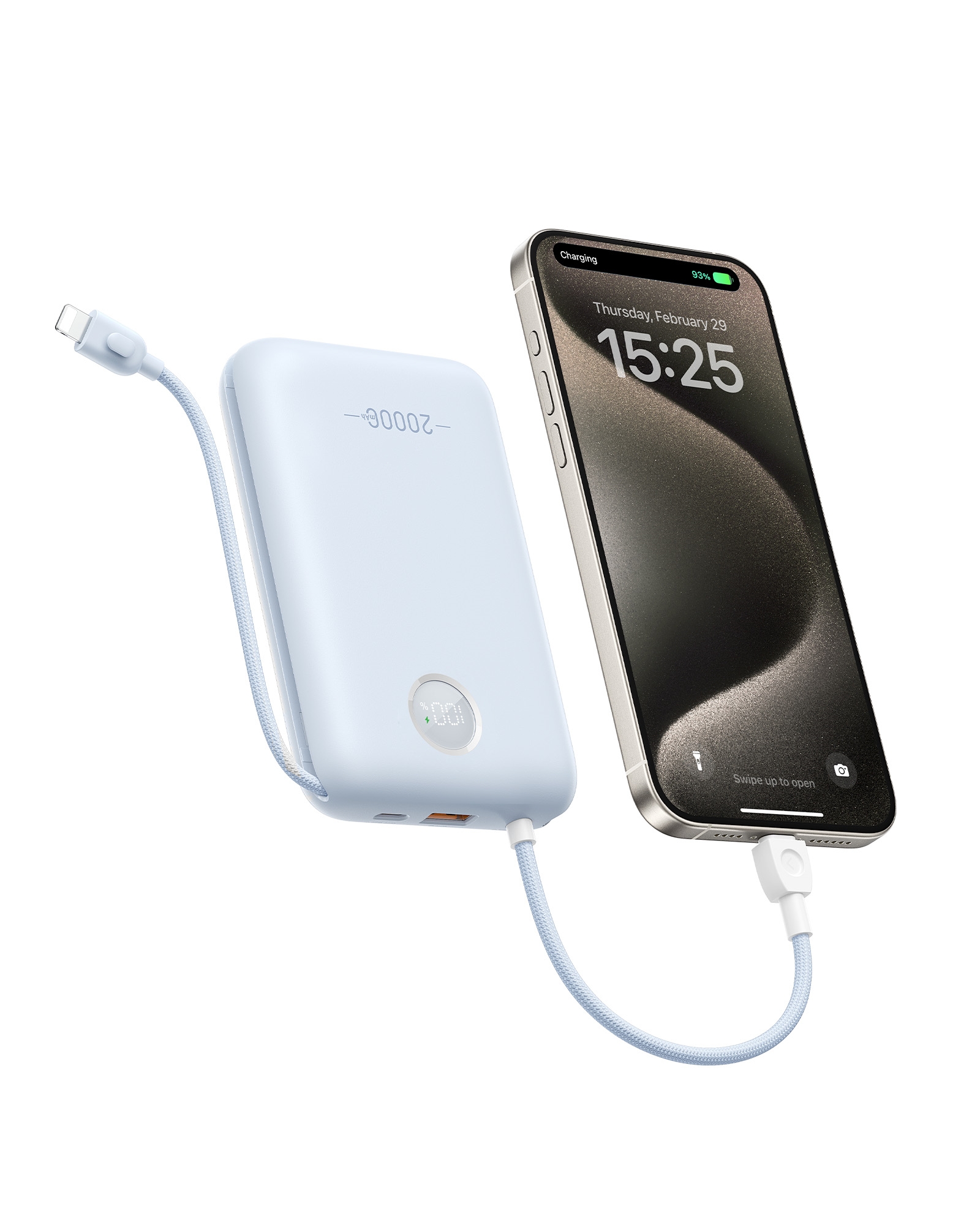 20000mAh Power Bank with Built-in Dual Cables 35W