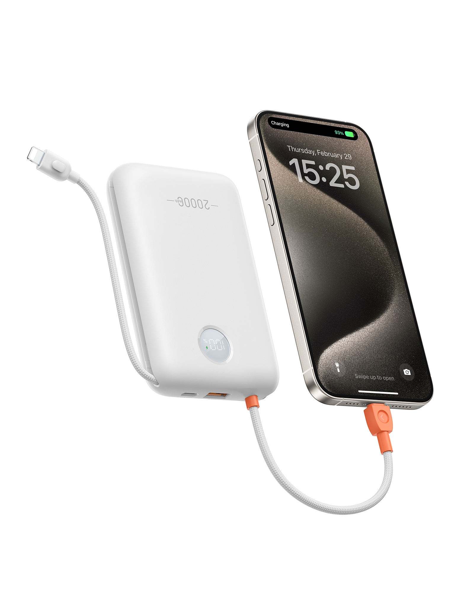 20000mAh Power Bank with Built-in Dual Cables 35W